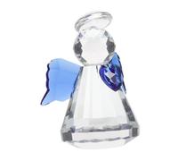 Toyvian Crystal Angel Figurine Home Decor Hardwearing Transparent Glass Ornament for Collection Versatile Table Sculpture Symbolizing Love and Blessings Blue