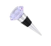 Toyvian Crystal Diamond Wine Stopper Purple Metal Bottle Sealer with Silicone Ring Reusable Wine Cork for Party Wedding Banquet and Stylish