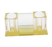 Toyvian Crystal Microphone Stand Base Holder Desktop Acrylic Mic Support Rack for Wireless Microphones Ktv Karaoke Gold Tabletop Mic Holder