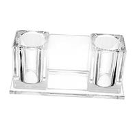 Toyvian Crystal Microphone Stand Desktop Mic Glass Base for Ktv Karaoke Mics Storage Holder Suitable for Home Office Studio Use