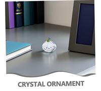 Toyvian Crystal Pumpkin Figurine Decorative Glass Art Paperweight for Fall Harvest Thanksgiving Halloween Home Ornament with Green Stem Seasonal Centerpiece
