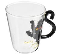 Toyvian Cute Cat Glass Coffee Mug with Handle 250Ml Glass Water Cup for Milk Tea Juice Office and Home Use Stylish Kitchen Drinkware