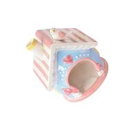 Toyvian Cute Ceramic Hamster Nest for Small Animals Portable Sleeping Bed for Hamsters Chinchillas and Hedgehogs Adorable Pink Design for Cozy Habitats