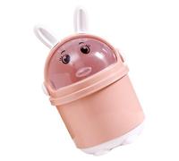 Toyvian Cute Mini Desktop Trash Bin Small Cartoon Rabbit Wastebasket for Office Bedroom Table Opening PP Pet Tabletop Rubbish Can for Makeup and Storage