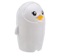Toyvian Cute Penguin Shape Desktop Waste Paper Basket with Stable Construction and Large Capacity, Plastic Mini Desk Trash Can for Office and Kitchen Use