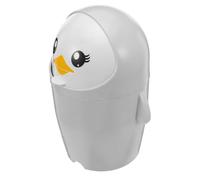 Toyvian Cute Penguin Trash Can Mini Desktop Wastebasket Plastic Small Bin with Creative Cartoon Design, Space Saving and Versatile for Bedroom or Countertop Use