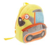 Toyvian Cute Yellow Excavator Plush Backpack with Dual Shoulder Straps | Soft-touch Wear-resistant Fabric, Smaller Pockets, School Park Outings, Fits Snack Boxes and Books