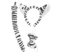Toyvian Cute Zebra Ears Headband and Bow Tie Set, Plush Animal Cosplay Costume Accessories, Multi-purpose and Retains Shape and Colour, for Halloween and Themed Parties