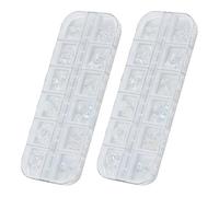 Toyvian D Ocean Nail Charms Set Pearls Resin Material and Coconut Tree Pieces 2 Boxes with Seashells , Sea Stars with 12-grid Design for Easy Organization and Summer for DIY Manicure