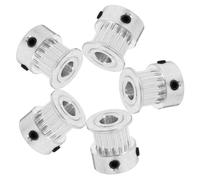 Toyvian D Printer Aluminium Alloy 6mm Width Gt2 Timing Belt Pulley Kit 5pcs Efficient Transmission Silver Compatible with 3d Printers for DIY Projects
