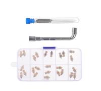 Toyvian D Printer Easy to Install Nozzle Replacement Kit with Brass Threaded Nozzles Includes Cleaning Needles and Wrench for Precise Printing and Maintenance