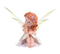 Toyvian Delicate Green Flower Fairy Resin Desktop Adornment Decorative Figurine for Home Office Tabletop Decor with Vivid Craft Details and Comfortable Texture
