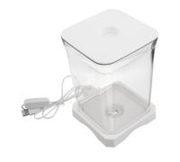 Toyvian Desktop Ecological Fish Tank Table Tank for Small Fish Plastic Aquarium Top Feeding Hole for Shrimp Jellyfish Goldfish Tabletop Display