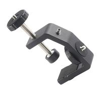 Toyvian Desktop Fixed Microphone Stand Heavy Duty Table Mounting Clamp Black Aluminum Alloy Microphone Clamp for Tabletop Use