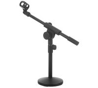 Toyvian Desktop Microphone Stand Adjustable Arm and Round Base Sturdy Tabletop Mic Holder for Home Studio and Live Performance Reduces Wobbling and Provides Stability