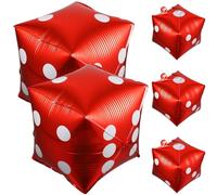 Toyvian Dice Foil Balloons 18 Inch Cube Party Decorations for Theme Poker Game Events 5 Pack Party Supplies