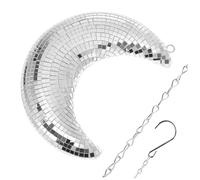 Toyvian Disco Ball Moon Pendant Silver Retro Wall Decor Hanging Ornament for Party Wedding Home Decoration