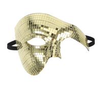 Toyvian Disco Glitter Mask: Mirror Sparkly Half Face Mask Disco Ball Costume Halloween Masquerade For Women Men Carnival Birthday Party Cosplay Golden