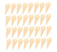 Toyvian Disposable Eco-Friendly Packing Biodegradable Wooden Ice Cream 50pcs for Cones, Creative Decorative Cone Cups Candy Holders Elegant Style Party Use