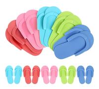 Toyvian Disposable Pedicure Slippers, 24 Pairs of Disposable Pedicure Foam Slippers, Multi Color Foldable Salon Flip-flops for Nail Foot Spa Beach Party