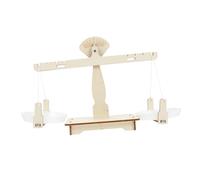 Toyvian DIY Balance Scale Learning Kit for Stem Educational Wood Model Assembly Science Experiment for Developing Observation Thinking and Coordination Skills