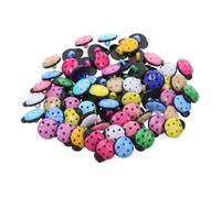 Toyvian DIY Beetle Button Pack 100pcs Multicolor Plastic Ladybird Shaped for School Projects Garment Decoration