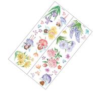 Toyvian DIY Collage Wall Sticker Assorted Color Butterflies Decor Background Wall Sticker Removable Easy to Stick Elegant Floral Home Decoration for Bedroom Living Room