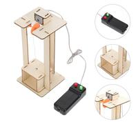 Toyvian Diy Elevator Model Kit: Technical Wooden Elevator Toy Educational Lift Projects Physical Equipment Experiment Model for Girls Andboys Science, Diy Building Kits