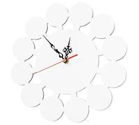Toyvian DIY Heat Transfer Wall Clock Blank Retro Style MDF Hanging Decoration for Living Bedroom Craft Sublimation Transfer Clock No Battery Included