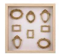Toyvian Diy Mini Museums Silhouette Box: Small Shadow Box Frame Set, Square Miniature Resin Photo Frames Decorative Picture Display Case for Anniversary Birthday Memory, Home Office Tabletop Decor