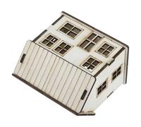Toyvian DIY Miniature Wooden House Kit for Adults Unfinished Beige Wood Craft for Christmas Village Decoration Dollhouse Model for Sandbox Scenes and Micro Garden Assembly