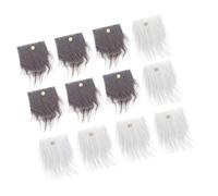 Toyvian DIY Scandinavian Gnome Beard Craft Kit 24Pcs - Deep Grey White Fabric Beards 18X9Cm with 12 Wooden Nose Beads for Christmas Decorations and Tiered Tray Gnome Crafts