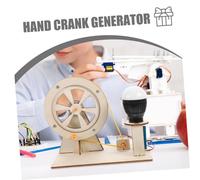 Toyvian DIY Wooden Hand Crank Generator for Science Experiments Portable Educational Stem Project Kit Wood Material Enhances Observation and Analytical Skills for Boys and Random Color