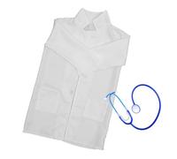 Toyvian Doctor Costume with Breathable Cotton Coat and Realistic Stethoscope for Role Play Comfortable Lightweight Medical Dress-up for Boys and Birthday Party