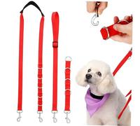 Toyvian Dog Grooming Strap Set Adjustable Pet Grooming Loops for Bathing and Trimming Red 3-piece Set for Dogs and Puppies