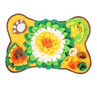 Toyvian Dog Snuffle Mat Bone-shaped Slow Feed Mat for Dogs Interactive Foraging Cushion Pet Scent Training Pad in Golden Yellow