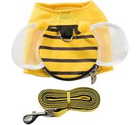 Toyvian Dog Vest Harness Set with Better Night Visibility Lightweight Yellow Fabric Material for Puppies and Small Pet Dogs Suitable for 1.5-7kg Pets, for Outdoor Walks and Training