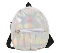 Toyvian Doll Backpack Mini Travel Backpacks for for Purse Girl for School Bag Silver for 18 inch Dolls