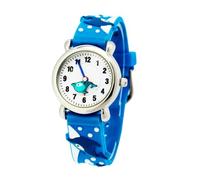 Toyvian Dolphin Watch for Comfortable Cartoon Student Watch with Soft Strap Blue Dolphin Design Teaching Wristwatch for Boys
