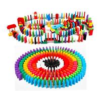 Toyvian Domino Building Blocks Toy Set 120PCS Wooden Educational Balance Games Play Set 12 Colours 4.4cm x 2cm x 0.7cm Creative Toys for Kids and Adults Group Fun Safe for Children