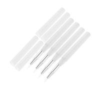 Toyvian Double-Ended Silicone Lip Gloss and Eye Shadow Brushes 4pcs Set with Caps, Semi-, Lip Balm and Applicators for Travel Makeup