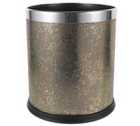 Toyvian Double Layer Garbage Can Waste Paper Basket with Firm Base for Household and Hotel Use Gold Bathroom Accessories Steel Rim Random Color