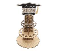 Toyvian Double Layer Wooden Graduation Cash Holder for Class of Grads Creative Money Organizer with Multiple Compartments Elegant Hardwearing Design for Graduation Party Presents and