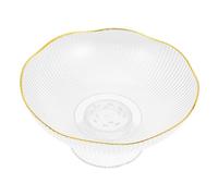 Toyvian Draining Fruit Bowl with Gold Edged Floral Pattern Spacious Pedestal Fruit Holder for Kitchen Countertop Decorative Bowl Snacks Salads for Family Dinners and Office Gatherings