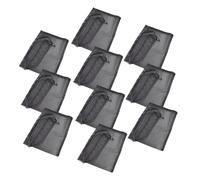 Toyvian Drawstring Mesh Bags Net Bag for Ball for Travel Black Polyester Foldable Space Saving Home Storage Laundry and 10Pcs