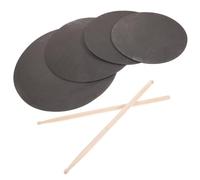 Toyvian Drum Practice Pad Kit with 12-16 Inch Quiet Pads and Pair of Drumsticks Shock-absorbing Mute Drum Mats Portable Set for Silent Practice and Percussion Training
