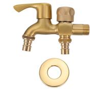 Toyvian Dual-Purpose Copper Faucet with Multi-Function One Input Two Output Structure for Home Kitchen and Washing Machine