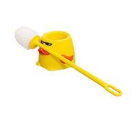 Toyvian Duck-themed Toilet Brush Set with Long Handle and Soft Bristles Household Bathroom Cleaning Tool with Cute Yellow Duck Shape No-scratch Scrubbing for Sanitary Toilet Maintenance