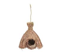 Toyvian Durable Hanging Bird House Drop Shaped Shelter with Woven Grass Design Creative Birdcage Ornament for Garden and Balcony Decoration Comfortable Roosting Haven for Wild