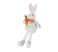 Toyvian Easter Bunny Plush Decoration: Easter Shelf Sitter Plush Bunnies Spring Rabbit Doll Hold Carrot for Home, Car, Farmhouse, Party Ornament Photo Props (19. 45x4. 72x2. 75in)